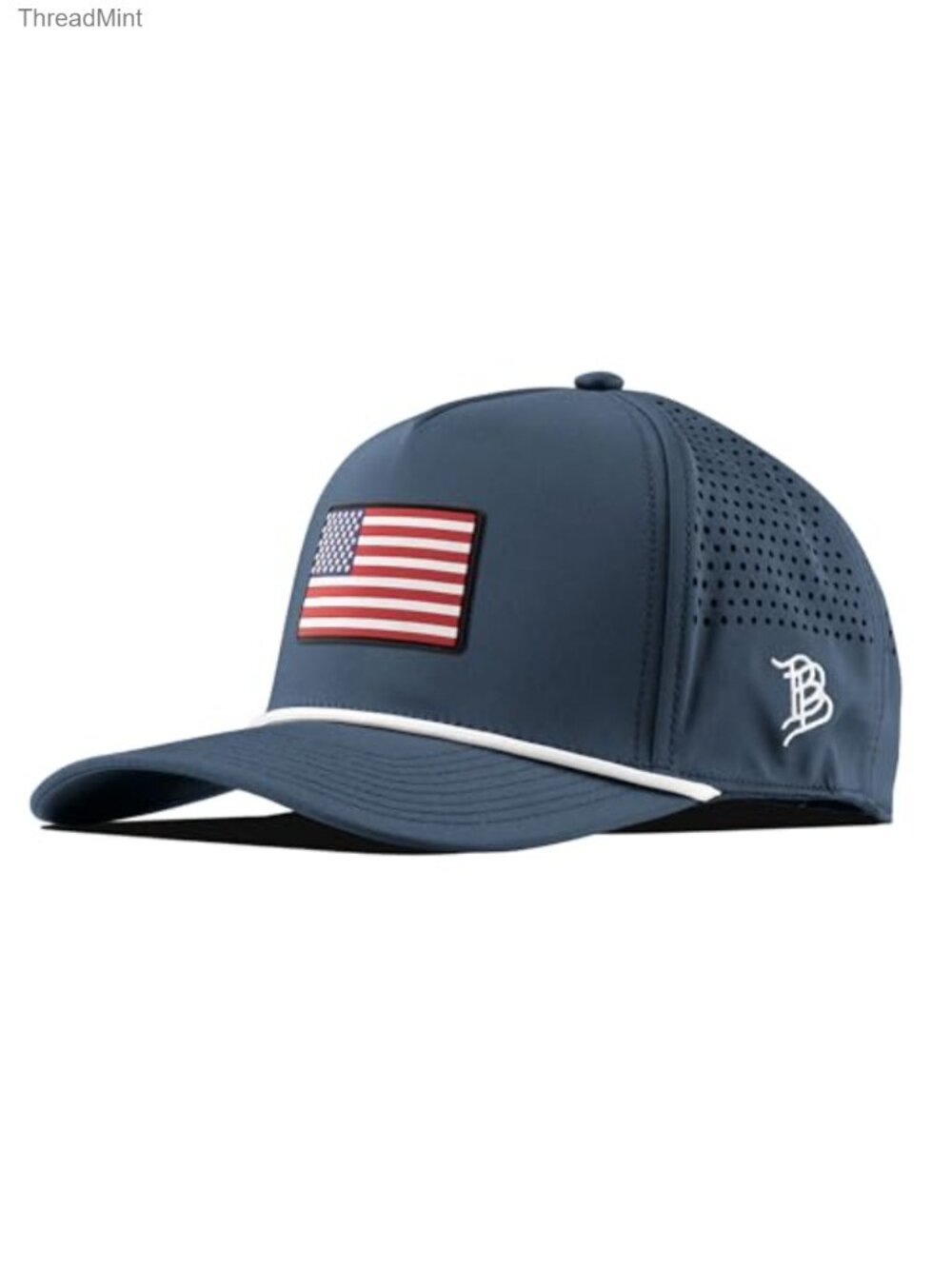 Men's Curved 5 Panel Baseball Cap USA Flag PVC Patch Snapback Golf Hat